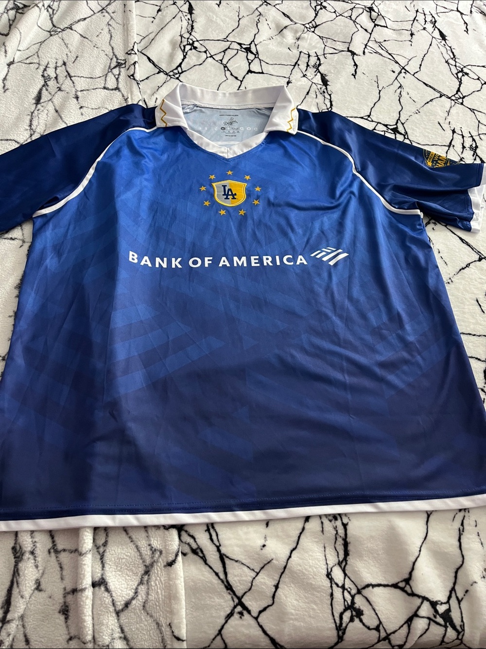 Bank of America Blue Men's Short-Sleeve Dodgers Jersey